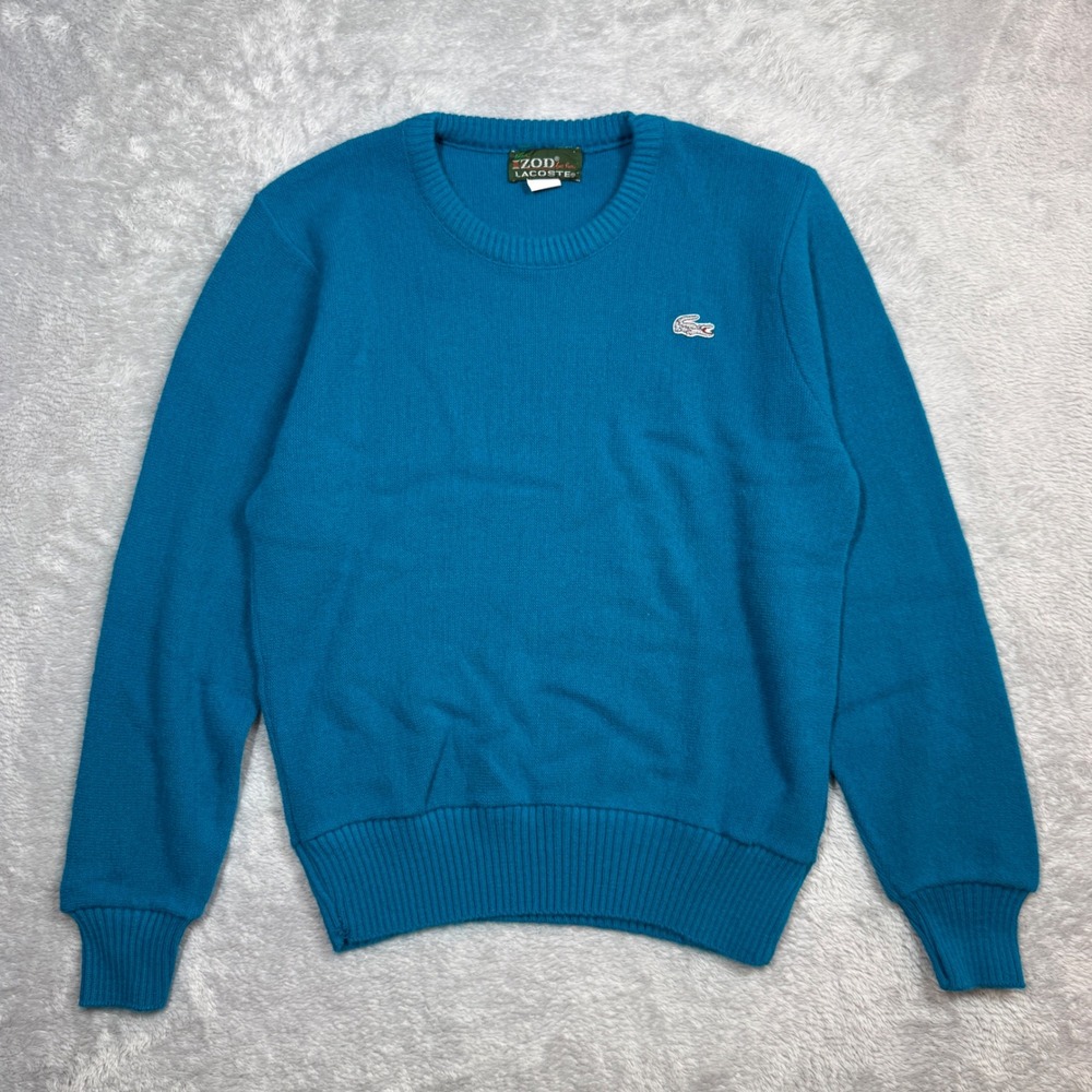 Vintage Izod Lacoste Sweater Womens L Teal Blue Orlon Acrylic Pullover 80s